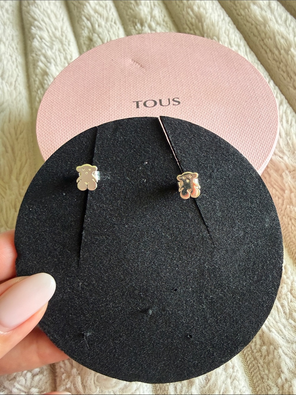 TOUS silverTeddy Bear Stud Earrings